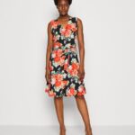 Z62T17 Women Anna Field Day Dress Black/Red