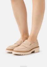 Z62T1807 Women Anna Field Leather Slip-Ons Beige