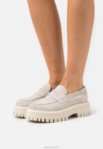 Z62T1808 Women Anna Field Leather Slip-Ons Beige