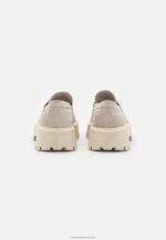 Z62T1808 Women Anna Field Leather Slip-Ons Beige - Image 4