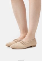 Z62T1810 Women Anna Field Leather Slip-Ons Beige