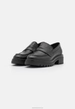 Z62T1817 Women Anna Field Leather Slip-Ons Black - Image 3