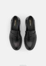 Z62T1817 Women Anna Field Leather Slip-Ons Black - Image 6