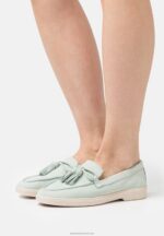 Z62T1818 Women Anna Field Leather Slip-Ons Mint