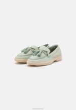 Z62T1818 Women Anna Field Leather Slip-Ons Mint - Image 3
