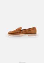 Z62T1825 Women Anna Field Leather Slip-Ons Cognac