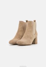 Z62T1893 Women Anna Field Leather Classic Ankle Boots Beige - Image 3