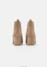 Z62T1893 Women Anna Field Leather Classic Ankle Boots Beige - Image 4