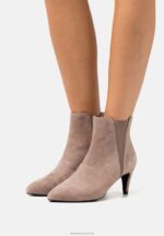 Z62T1898 Women Anna Field Leather Ankle Boots Taupe