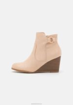 Z62T1902 Women Anna Field Wedge Ankle Boots Beige - Image 2