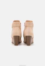Z62T1902 Women Anna Field Wedge Ankle Boots Beige - Image 4