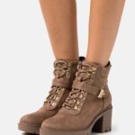 Z62T1907 Women Anna Field Lace-Up Ankle Boots Taupe