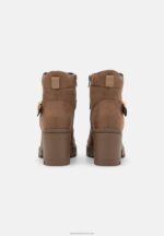 Z62T1907 Women Anna Field Lace-Up Ankle Boots Taupe - Image 4