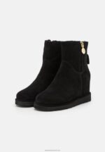 Z62T1911 Women Anna Field Leather Winter Boot Ankle Boots Black - Image 3