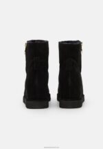 Z62T1911 Women Anna Field Leather Winter Boot Ankle Boots Black - Image 4