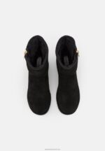 Z62T1911 Women Anna Field Leather Winter Boot Ankle Boots Black - Image 6