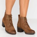 Z62T1914 Women Anna Field Ankle Boots Cognac