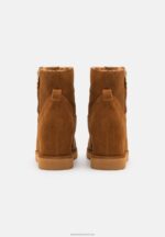 Z62T1916 Women Anna Field Leather Winter Boot Ankle Boots Cognac - Image 4