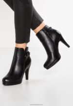 Z62T1918 Women Anna Field High Heeled Ankle Boots Black