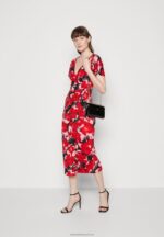 Z62T19 Women Anna Field Day Dress Red/Pink - Image 2