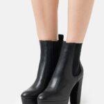 Z62T2061 Women Anna Field Platform Ankle Boots Black