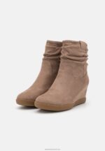 Z62T2063 Women Anna Field Winter Boot Wedge Ankle Boots Taupe - Image 3