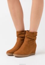 Z62T2064 Women Anna Field Winter Boot Wedge Ankle Boots Cognac