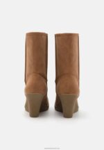 Z62T2065 Women Anna Field Winter Boot Wedge Ankle Boots Cognac - Image 4