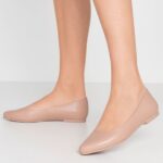 Z62T2069 Women Anna Field Leather Ballet Pumps Beige