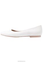 Z62T2072 Women Anna Field Leather Ballet Pumps White - Image 2