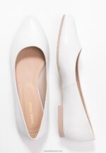 Z62T2072 Women Anna Field Leather Ballet Pumps White - Image 4