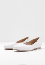 Z62T2072 Women Anna Field Leather Ballet Pumps White - Image 5
