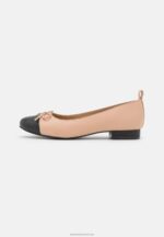 Z62T2073 Women Anna Field Leather Ballet Pumps Beige - Image 2
