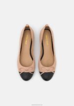 Z62T2073 Women Anna Field Leather Ballet Pumps Beige - Image 6