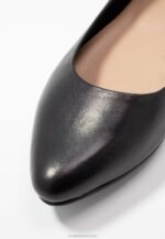 Z62T2077 Women Anna Field Leather Ballet Pumps Black - Image 3