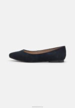 Z62T2084 Women Anna Field Leather Ballet Pumps Dark Blue - Image 2
