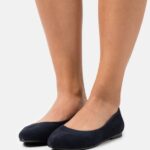 Z62T2084 Women Anna Field Leather Ballet Pumps Dark Blue