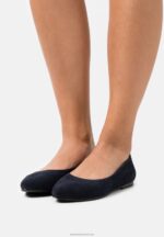 Z62T2084 Women Anna Field Leather Ballet Pumps Dark Blue
