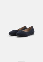 Z62T2084 Women Anna Field Leather Ballet Pumps Dark Blue - Image 3