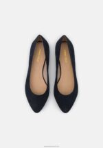 Z62T2084 Women Anna Field Leather Ballet Pumps Dark Blue - Image 6