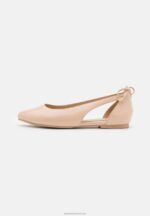 Z62T2086 Women Anna Field Leather Ballet Pumps Beige - Image 2