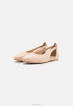 Z62T2086 Women Anna Field Leather Ballet Pumps Beige - Image 3