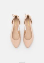 Z62T2086 Women Anna Field Leather Ballet Pumps Beige - Image 6