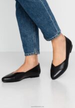 Z62T2090 Women Anna Field Leather Ballerinas Ballet Pumps Black