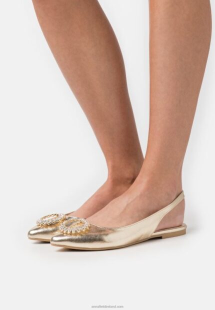 Z62T2185 Women Anna Field Slingback Ballet Pumps Gold