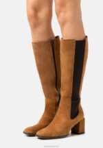 Z62T2199 Women Anna Field Leather Boots Cognac