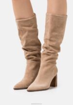 Z62T2201 Women Anna Field Leather Boots Beige
