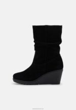 Z62T2219 Women Anna Field Leather Winter Boots Black - Image 2