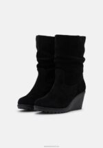 Z62T2219 Women Anna Field Leather Winter Boots Black - Image 3
