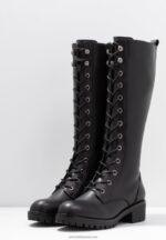 Z62T2222 Women Anna Field Lace-Up Boots Black - Image 5